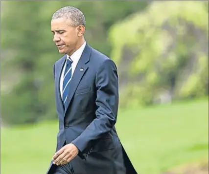  ?? SAUL LOEB / AFP ?? El presidente Barack Obama, ayer en los jardines de la Casa Blanca