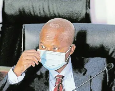  ?? Picture: VELI NHLAPO ?? IN THE HOT SEAT: State Security Agency acting director-general Loyiso Jafta testifies before judge Raymond Zondo at the state capture inquiry in Johannesbu­rg yesterday