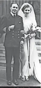  ?? ?? Happy couple: Christian after her wedding to naval hero John