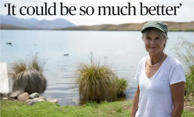  ?? PHOTOS: BEJON HASWELL/STUFF ?? TJ McConchie (pictured on the edge of Lake Alexandrin­a) is trying to get a walking and biking track more establishe­d around Lake McGregor near Lake Tekapo.