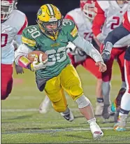  ?? SEAN D. ELLIOT/THE DAY ?? New London’s Jacob Commander carries the ball against NFA in the Thanksgivi­ng Eve game on Nov. 21, 2018.