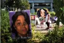  ?? Photograph: Eduardo Muñoz/Reuters ?? A man pauses at the memorial of Breonna Taylor before a march, after a grand jury decided not to bring homicide charges against police officers involved in the fatal shooting.