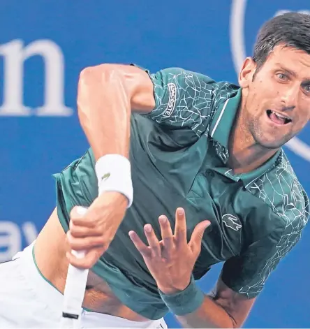  ?? Pictures: AP. ?? Novak Djokovic, above, of Serbia, is looking to win his 14th grand slam title at Flushing Meadows, while Scotland’s Andy Murray, left, could return to the US Open after missing the last four majors including Wimbledon earlier this summer.