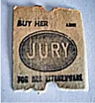  ?? ?? The rear of the ticket, featuring an advert for Jury Kitchenwar­e