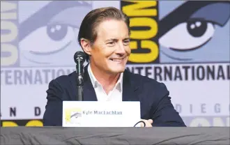  ?? Associated Press photo ?? Kyle MacLachlan attends the “Twin Peaks” panel on day two of Comic-Con Internatio­nal on Friday in San Diego.