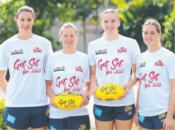  ?? Picture: GETTY IMAGES ?? Suns players Emma McKenzie, Sange Carter, Taylor Smith and Dee Heslop.
