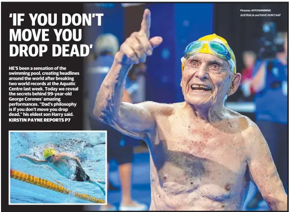  ?? Pictures: AFP/SWIMMING AUSTRALIA and DAVE HUNT/AAP ??