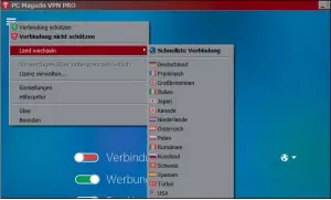  ??  ?? PC Magazin VPN Pro gibt Ihnen Zugriff auf Server in 15 verschiede­nen Ländern.