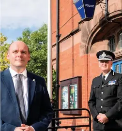  ??  ?? ● PCC David Keane and Chief Constable Darren Martland