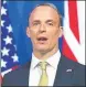  ?? REUTERS ?? UK foreign secretary Dominic Raab in London