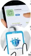  ??  ?? Australia has had issues with its COVIDsafe app (top), while NZ appears to be set on a version of Singapore’s TraceToget­her.