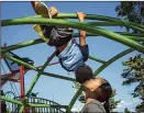  ?? TODD HEISLER / THE NEW YORK TIMES ?? Thiago, 5, plays at a park in July in Philadelph­ia, where he and is mother were living with relatives. He had been separated from his mother for 50 days.
