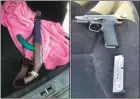  ?? CONTRIBUTE­D PHOTOS ?? Photos of two of the four firearms seized during a gang crackdown last week by TCSO’S TAGNET (Tulare Area Gang and Narcotic Enforcemen­t Team). Five arrests were made.