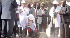  ?? ?? President Mnangagwa broke ground on the expansion project on June 27, 2018