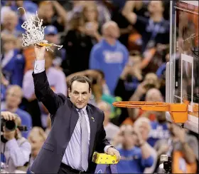 ?? AP file photo ?? Coach Mike Krzyzewski is preparing for another season at Duke after an offseason in which he had four surgeries and led the U.S. men’s national team to a third Olympic gold medal.