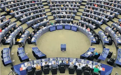  ?? REUTERS ?? Members of the European Parliament take part in a voting session in Strasbourg, France, November 28, 2019. MEP’s voted on Thursday on a “climate emergency” resolution ahead of a United Nations climate conference in Madrid and on the European Parliament stance for the UN COP25 climate conference.