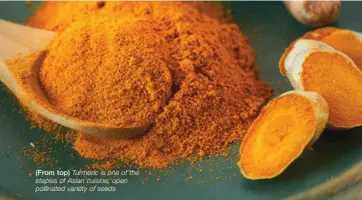  ??  ?? (From top) Turmeric is one of the staples of Asian cuisine; open pollinated variety of seeds