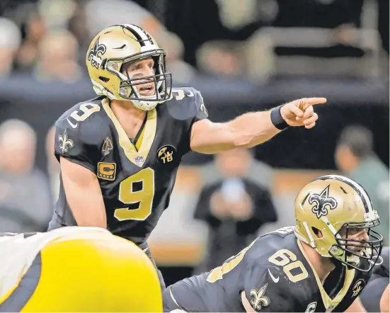  ?? DERICK E. HINGLE/USA TODAY SPORTS ?? Quarterbac­k Drew Brees could end up leading the Saints to a Super Bowl title.