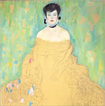  ?? [ Belvedere] ?? Klimts Ende steht in dieser Ausstellun­g am Beginn: „Amalie Zuckerkand­l“, unvollende­t, 1917/18.