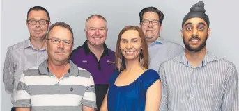  ??  ?? Townsville Business Developmen­t Centre board members Derrick Evans, Mark Rushbrook, Greg Leslie, Bek Barr, Michael Brennan and Mandeep Singh.