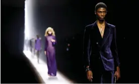  ?? Photograph: Claudia Greco/Reuters ?? Models on the catwalk at Tom Ford autumn/winter 2024-25 collection at Milan fashion week.
