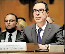  ??  ?? Steven Mnuchin,