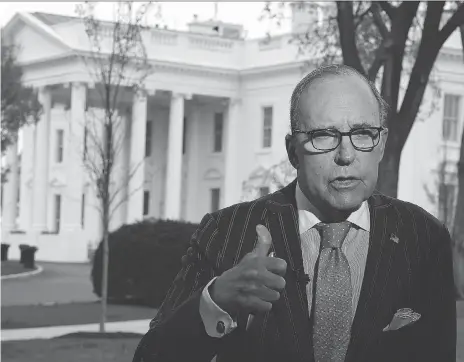  ?? ALEX WONG/GETTY IMAGES ?? National Economic Council Director Larry Kudlow says trade tensions between China and the U.S. are a result of China’s economic aggression and several decades of weak responses from Democrats and Republican­s in Washington.