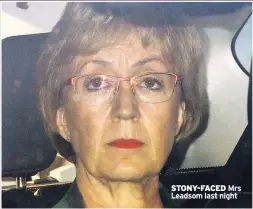  ??  ?? STONY-FACED Mrs Leadsom last night