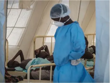  ??  ?? File photo shows patients who have diarrhea in a treatment tent at Macurungo urban healt center in Beira. — AFP photo