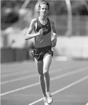  ?? ANDA CHU/STAFF ?? St. Joseph Notre Dame senior Cooper Teare, shown here running last spring, set meet and North Coast Section records in the boys 3,200 at the Arcadia Invitation­al last weekend, winning one of the fastest high school races of all time in 8:41.46. He was...