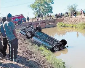  ?? ?? l Sitio del accidente ocurrido ayer en la comunidad La Potable, en Navojoa.