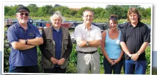  ?? PHOTO: JIM SHEAD ?? The Crick Marina team in 2005: Tim Langer in the middle with Gary and Sue Hall, left and, right, John and Jane Pugh.