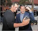  ?? AL DIAZ adiaz@miamiheral­d.com ?? Steve Suarez, left, poses with newly elected Coral Gables Mayor Vince Lago.