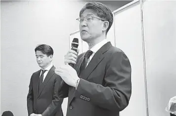  ?? YURI KAGEYAMA AP ?? Toyota Motor Corp. CEO Koji Sato apologized Monday to customers, suppliers and dealers for flawed testing at a group company, which follows similar problems in recent years.