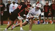  ?? Erik Trautmann / Hearst Connecticu­t Media ?? Fairfield Prep’s Marco Firmender during the Class L championsh­ip game against Ridgefield in 2021.