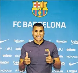  ?? FOTO: FCB ?? Jeison Murillo se vestirá con la camiseta del Barça en el acto de su presentaci­ón