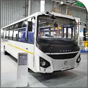  ??  ?? ⇦ The Traveller Monobus marks Force Motor’s foray into the midi-bus segment.