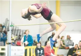  ?? BRIAN KRISTA/STAFF ?? Broadneck’s Casey Gish make a successful attempt as she competes in the 4A girls high jump during the state championsh­ips.