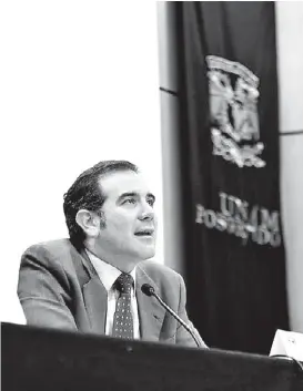  ?? ESPECIAL ?? El consejero presidente dictó una conferenci­a en la UNAM.