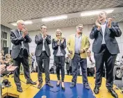  ?? RP-FOTO: ANDREAS BRETZ ?? CDU-Sieger: Peter Preuß (v.l.), Thomas Jarzombek, Angela Erwin, Olaf Lehne und Marco Schmitz.