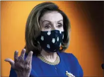  ?? JACQUELYN MARTIN — THE ASSOCIATED PRESS ?? House Speaker Nancy Pelosi of Calif., speaks to the media, Thursday, April 15, 2021, during her weekly briefing on Capitol Hill in Washington.