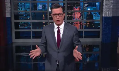  ??  ?? Stephen Colbert on Bill Taylor’s testimony: “We finally have solid evidence of the crime that Trump and his chief of staff have already confessed to committing on camera.” Photograph: YouTube