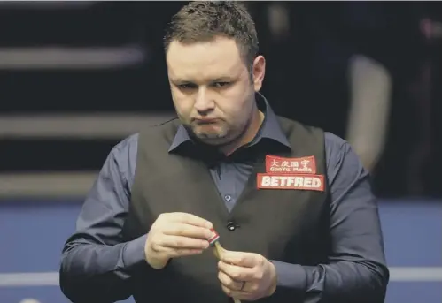  ??  ?? 0 Stephen Maguire led Ronnie O’sullivan 4-0 and 6-3 before eventually going down 10-7 to the Englishman in their first-round match.