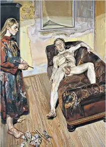  ??  ?? ‘I FELT THAT I HAD SINNED’
Paul in Painter and Model by Lucian Freud, 1986-87