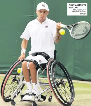  ?? PHOTO: HENRY BROWNE/GETTY IMAGES ?? Andy Lapthorne in action