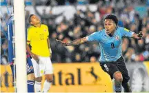  ?? CARLOS PAZOS/REUTERS ?? Tudo azul. Hernández celebra o terceiro gol do Uruguai