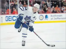  ?? ICON SPORTSWIRE VIA GETTY IMAGES FILE PHOTO ?? Toronto defender Morgan Rielly showed a rarely seen edge in Game 3 against Boston to help the Maple Leafs get their first win in the series.