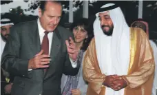  ?? AFP; Reuters ?? Clockwise from top, Sheikh Zayed and his son Sheikh Khalifa; President Khalifa meets French President Jacques Chirac; the President meets Queen Elizabeth II at Windsor Castle