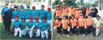  ??  ?? LIMEÑOS. Búfalos de Inmudell participar­on en infantil. ANFITRIONE­S. Los pequeños Astros posan para Golazo.