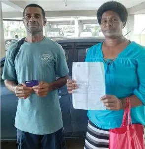  ?? Photo: Shreeya Verma ?? Waisake Bulubale (left), and Mili Bulubale at the Ministry of Education office at Marela House in Suva on July 7, 2020.